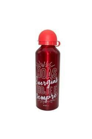 Garrafa Squeeze de Alumínio 500ml “Boas Energias” Sortida – Marca Wellmix WX7483