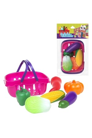 Kit Cozinha Infantil Legumes Com Cesta 7 Pecas Na Solapa