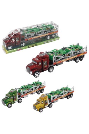 Brinquedo Caminhão Cegonehira a Fricção Pull Back Tractor-Vem Acompanhado Com 2 Carros Coloridos WBU2137